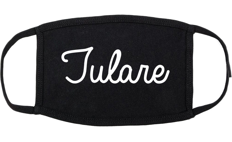 Tulare California CA Script Cotton Face Mask Black