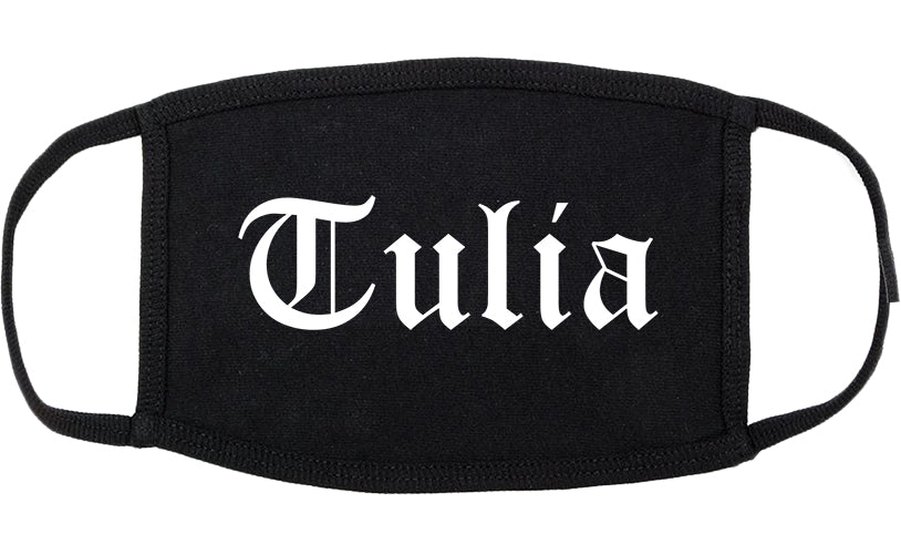 Tulia Texas TX Old English Cotton Face Mask Black