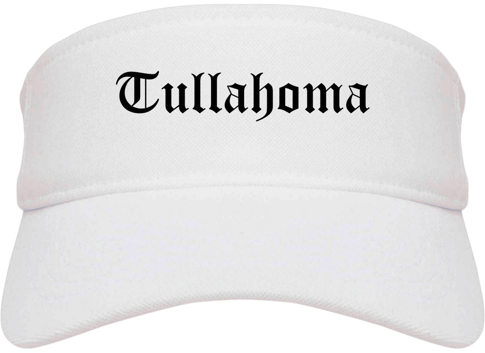 Tullahoma Tennessee TN Old English Mens Visor Cap Hat White