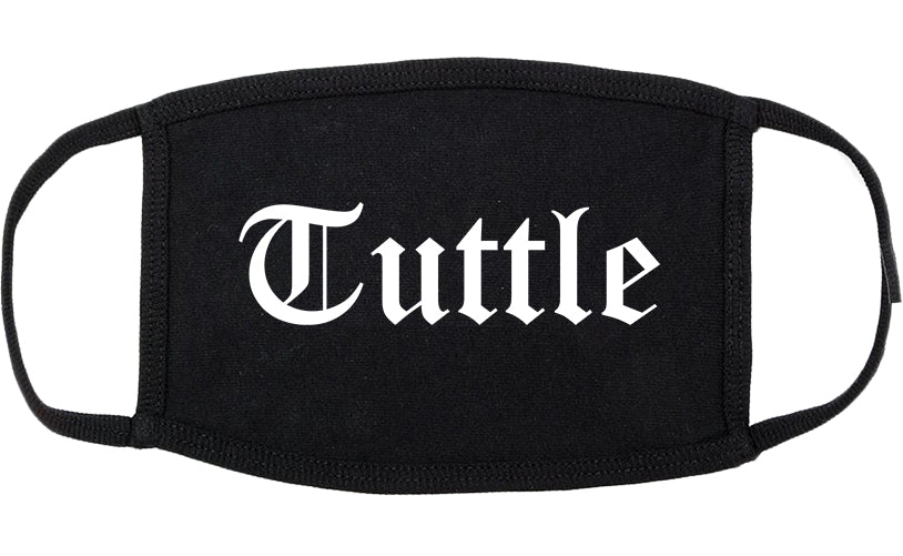 Tuttle Oklahoma OK Old English Cotton Face Mask Black