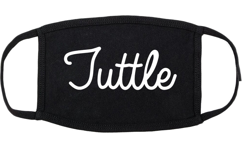 Tuttle Oklahoma OK Script Cotton Face Mask Black