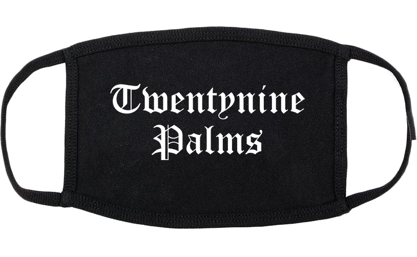 Twentynine Palms California CA Old English Cotton Face Mask Black