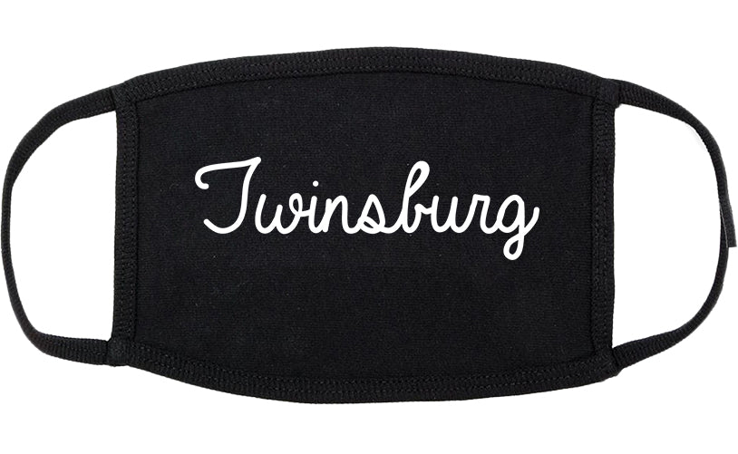 Twinsburg Ohio OH Script Cotton Face Mask Black