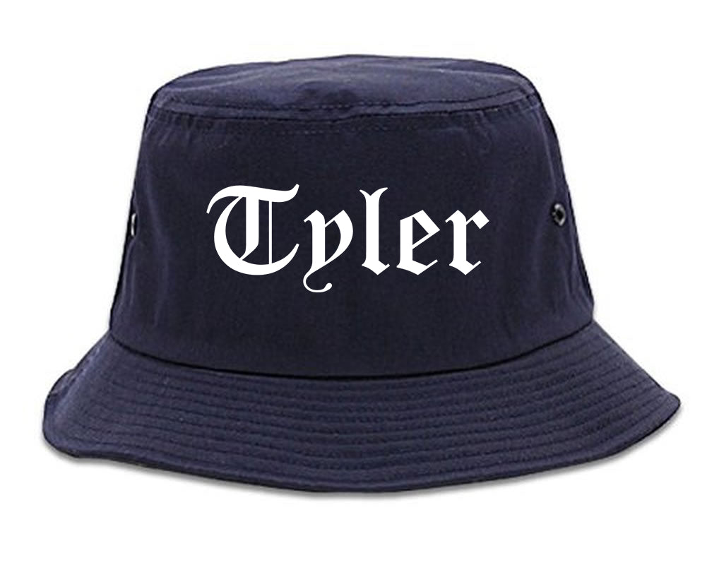 Tyler Texas TX Old English Mens Bucket Hat Navy Blue