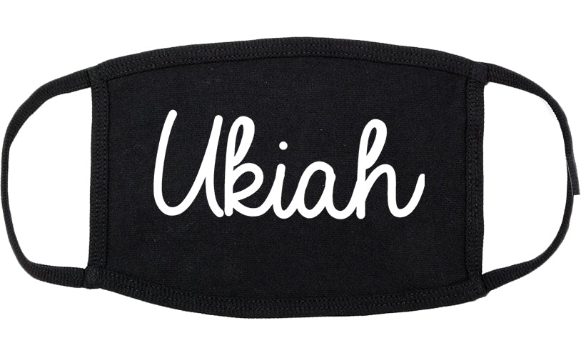 Ukiah California CA Script Cotton Face Mask Black