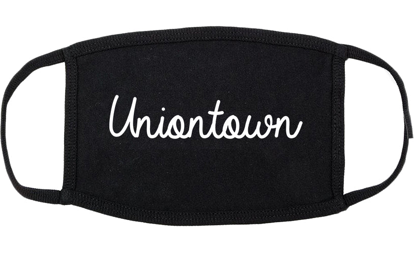 Uniontown Pennsylvania PA Script Cotton Face Mask Black