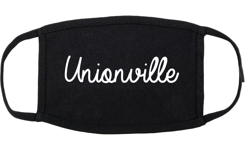 Unionville North Carolina NC Script Cotton Face Mask Black