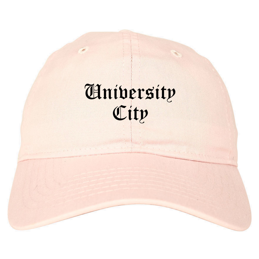 University City Missouri MO Old English Mens Dad Hat Baseball Cap Pink