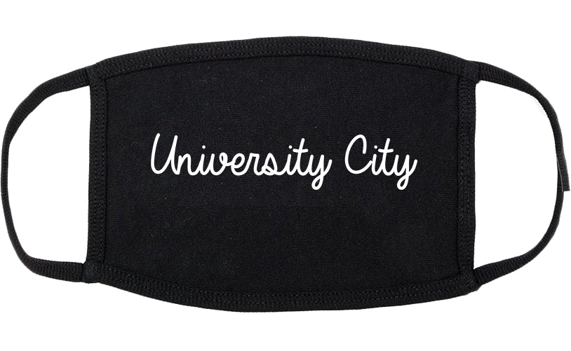 University City Missouri MO Script Cotton Face Mask Black