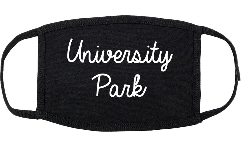 University Park Illinois IL Script Cotton Face Mask Black