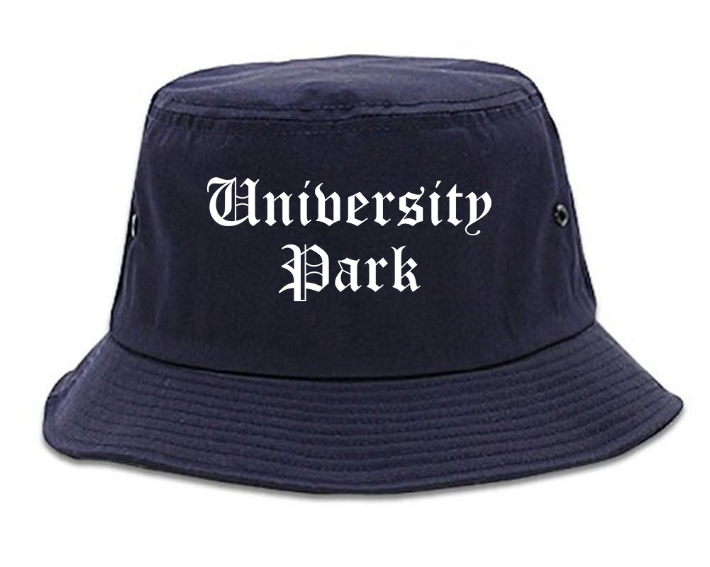 University Park Texas TX Old English Mens Bucket Hat Navy Blue