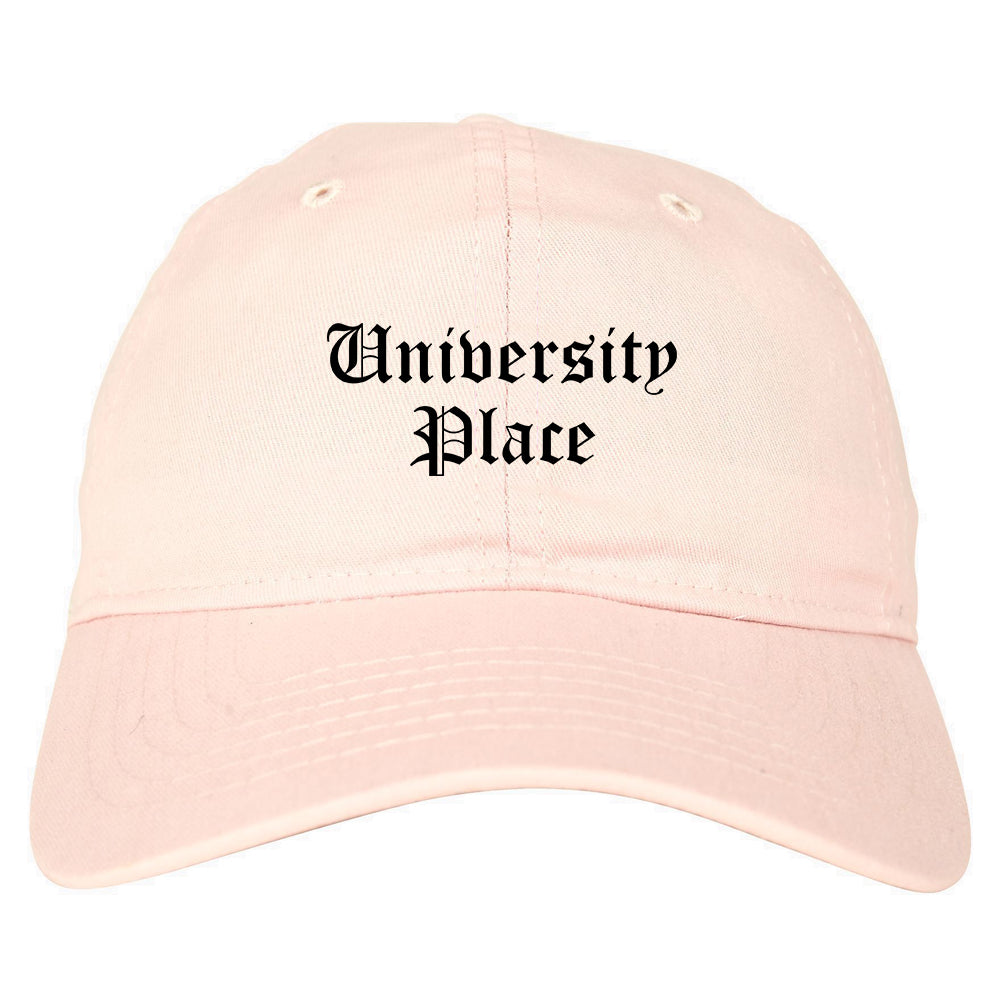 University Place Washington WA Old English Mens Dad Hat Baseball Cap Pink