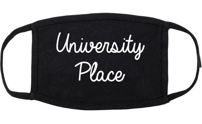 University Place Washington WA Script Cotton Face Mask Black