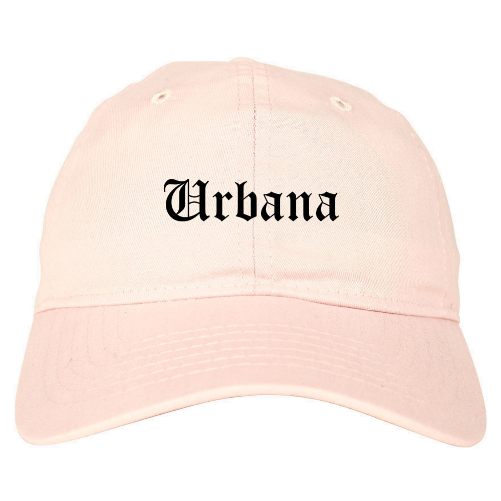 Urbana Ohio OH Old English Mens Dad Hat Baseball Cap Pink