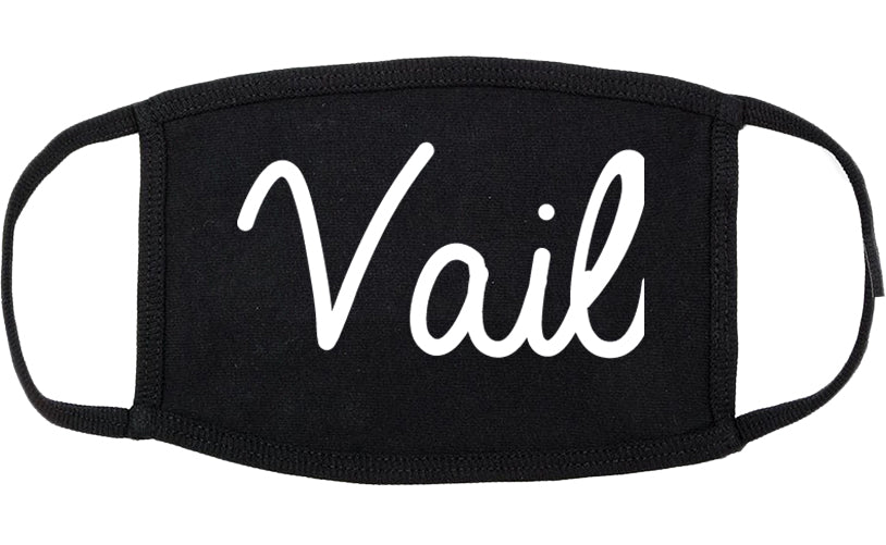Vail Colorado CO Script Cotton Face Mask Black