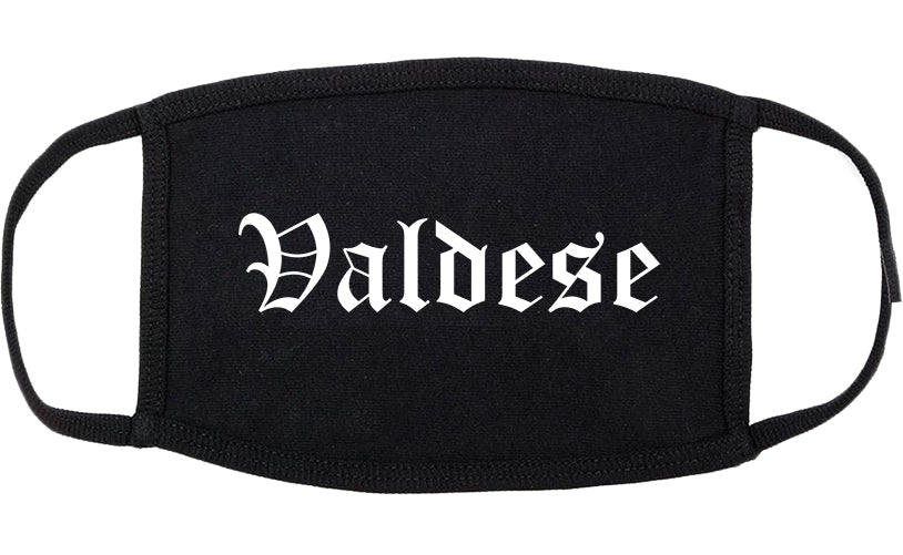 Valdese North Carolina NC Old English Cotton Face Mask Black