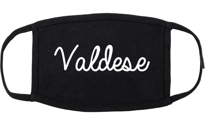 Valdese North Carolina NC Script Cotton Face Mask Black
