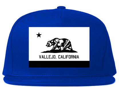 Vallejo California FLAG Bear Mens Snapback Hat Royal Blue