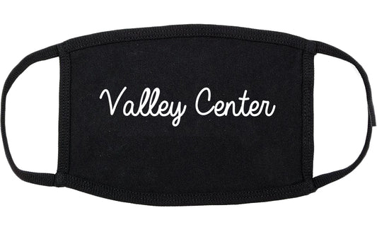 Valley Center Kansas KS Script Cotton Face Mask Black
