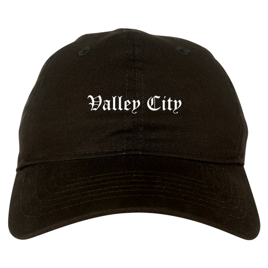 Valley City North Dakota ND Old English Mens Dad Hat Baseball Cap Black