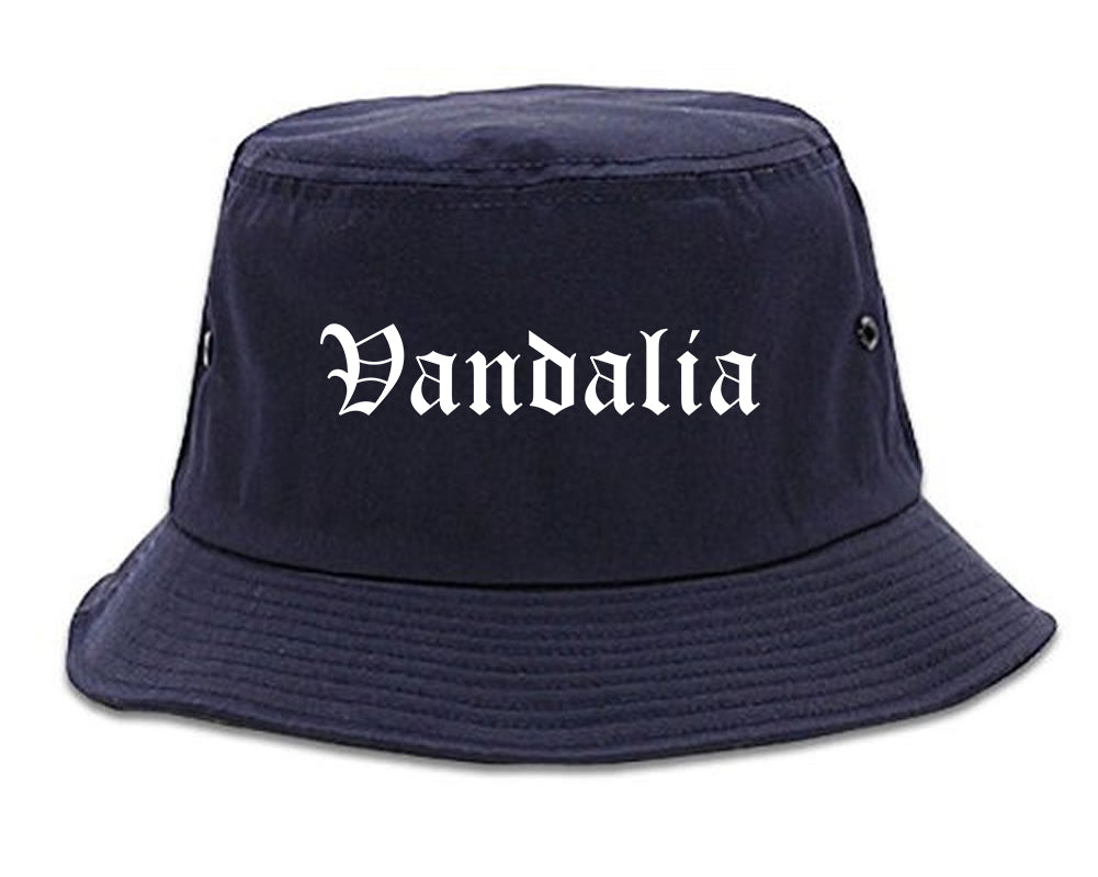 Vandalia Illinois IL Old English Mens Bucket Hat Navy Blue