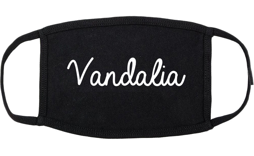Vandalia Illinois IL Script Cotton Face Mask Black