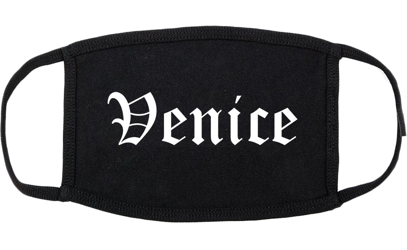 Venice Florida FL Old English Cotton Face Mask Black