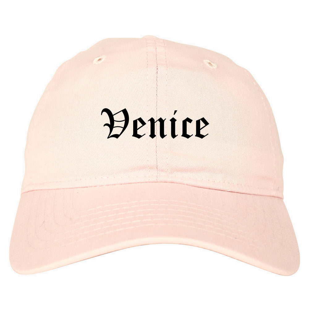 Venice Florida FL Old English Mens Dad Hat Baseball Cap Pink