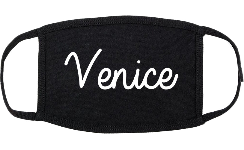 Venice Florida FL Script Cotton Face Mask Black
