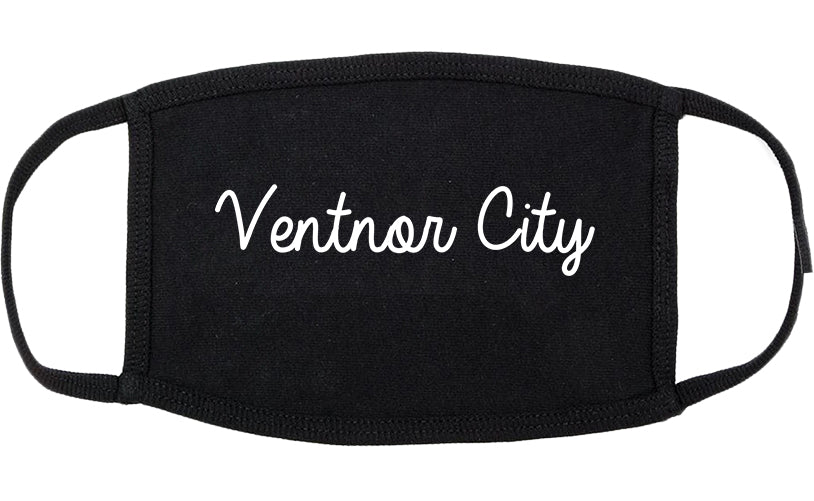 Ventnor City New Jersey NJ Script Cotton Face Mask Black