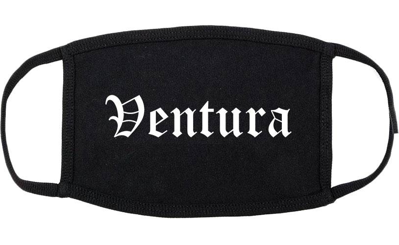 Ventura California CA Old English Cotton Face Mask Black