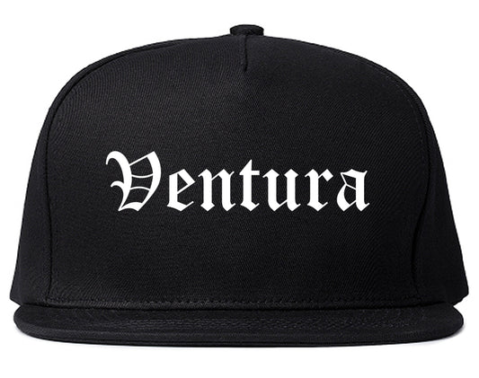 Ventura California CA Old English Mens Snapback Hat Black
