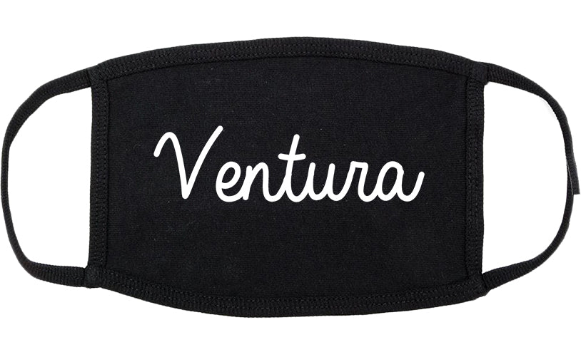 Ventura California CA Script Cotton Face Mask Black