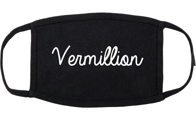 Vermillion South Dakota SD Script Cotton Face Mask Black