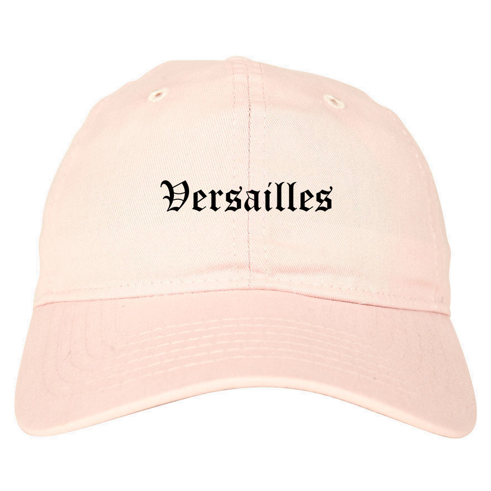 Versailles Kentucky KY Old English Mens Dad Hat Baseball Cap Pink