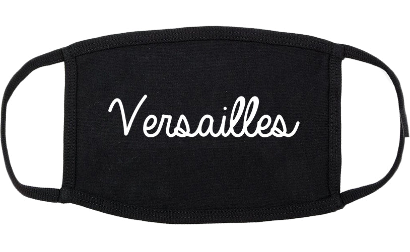Versailles Kentucky KY Script Cotton Face Mask Black