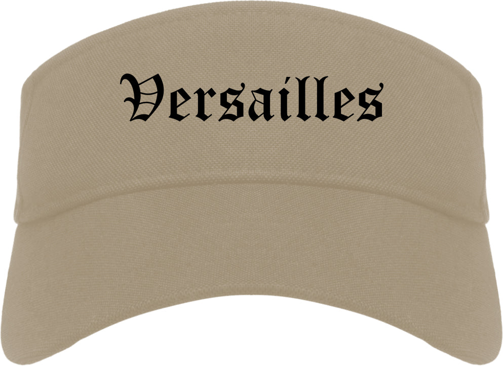 Versailles Kentucky KY Old English Mens Visor Cap Hat Khaki