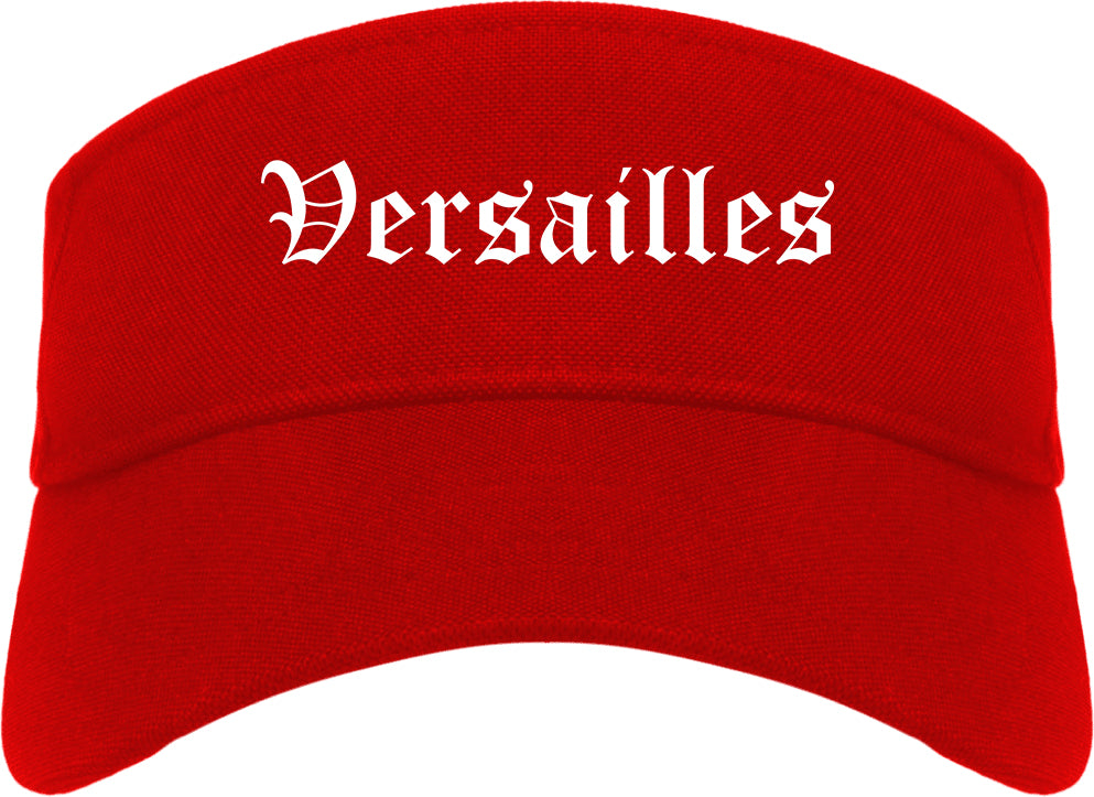Versailles Kentucky KY Old English Mens Visor Cap Hat Red