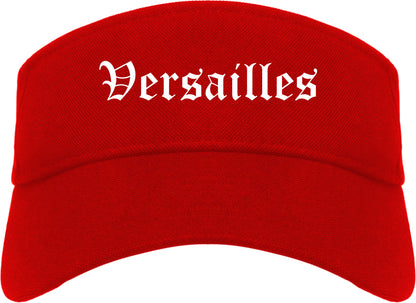 Versailles Kentucky KY Old English Mens Visor Cap Hat Red