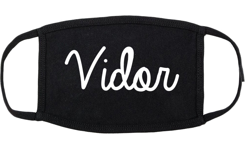 Vidor Texas TX Script Cotton Face Mask Black