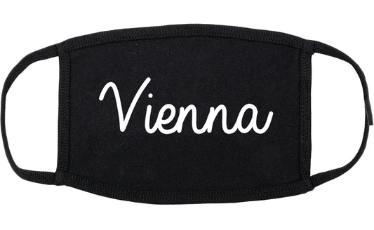 Vienna Virginia VA Script Cotton Face Mask Black