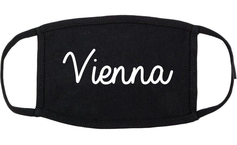 Vienna West Virginia WV Script Cotton Face Mask Black