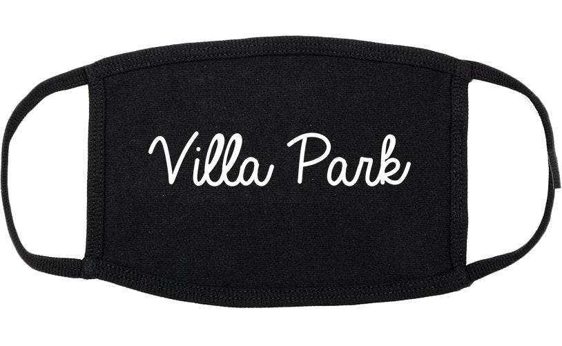 Villa Park California CA Script Cotton Face Mask Black