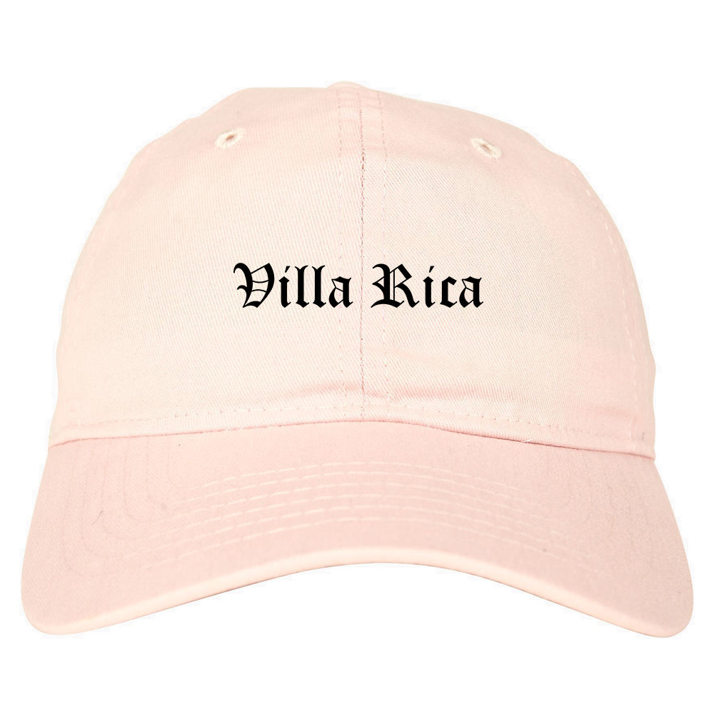 Villa Rica Georgia GA Old English Mens Dad Hat Baseball Cap Pink