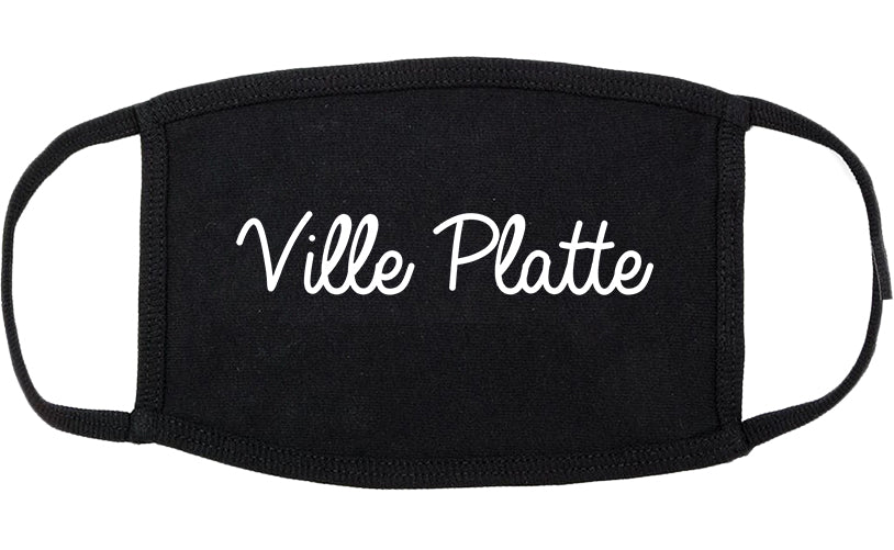 Ville Platte Louisiana LA Script Cotton Face Mask Black