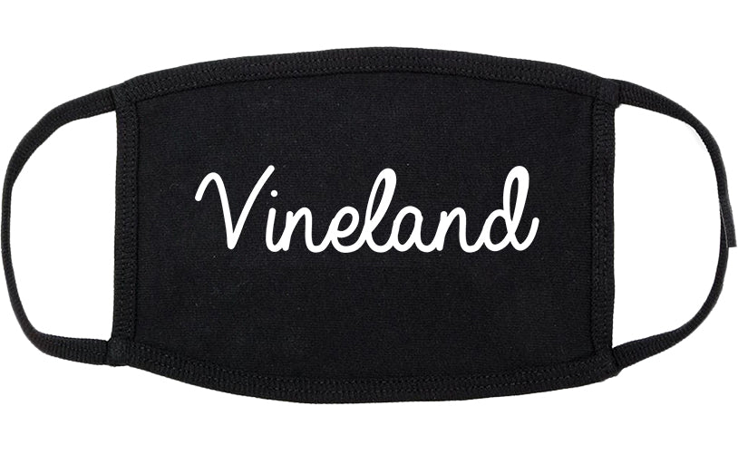 Vineland New Jersey NJ Script Cotton Face Mask Black