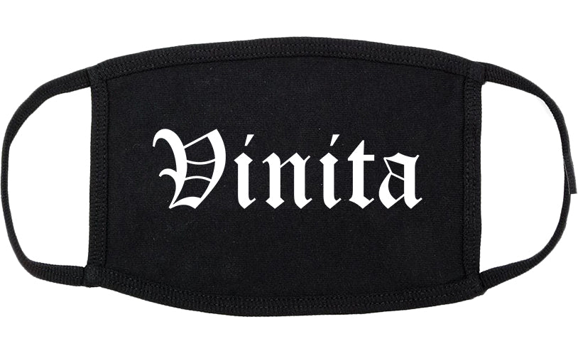 Vinita Oklahoma OK Old English Cotton Face Mask Black