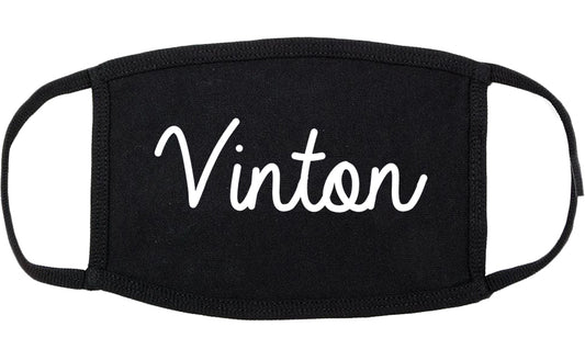 Vinton Virginia VA Script Cotton Face Mask Black