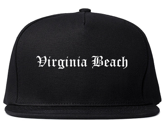 Virginia Beach Virginia VA Old English Mens Snapback Hat Black
