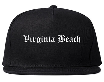 Virginia Beach Virginia VA Old English Mens Snapback Hat Black